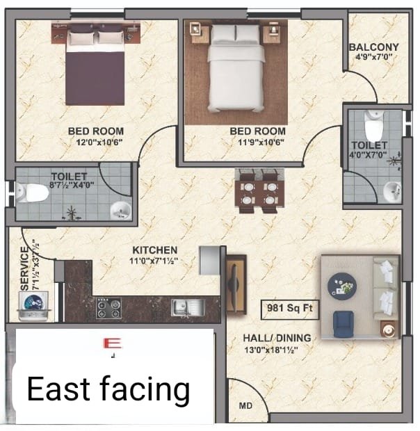 Floor Plan 981.00